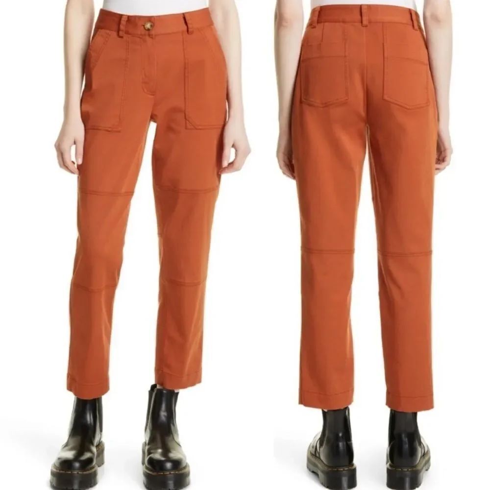 Derek Lam 10 Crosby Therese Straight Leg Pant Rust Orange Womens 6